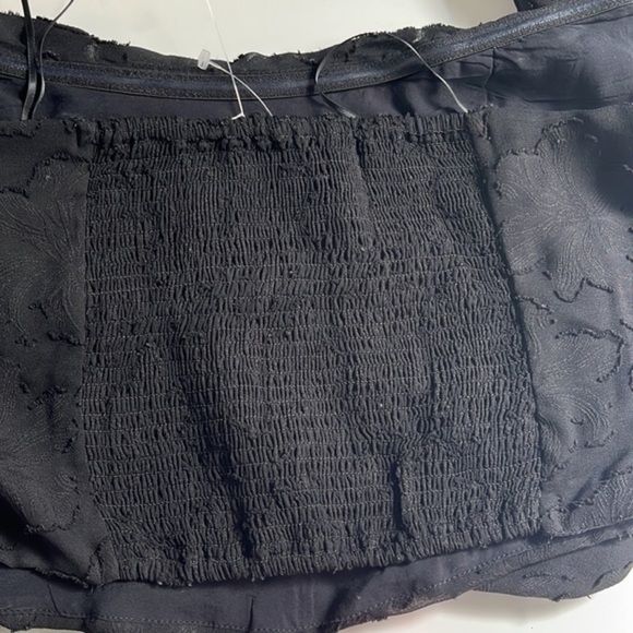 Free People Bella Black Corset Cropped Off Shoulder Top Size M - NEW - Picture 12 of 12